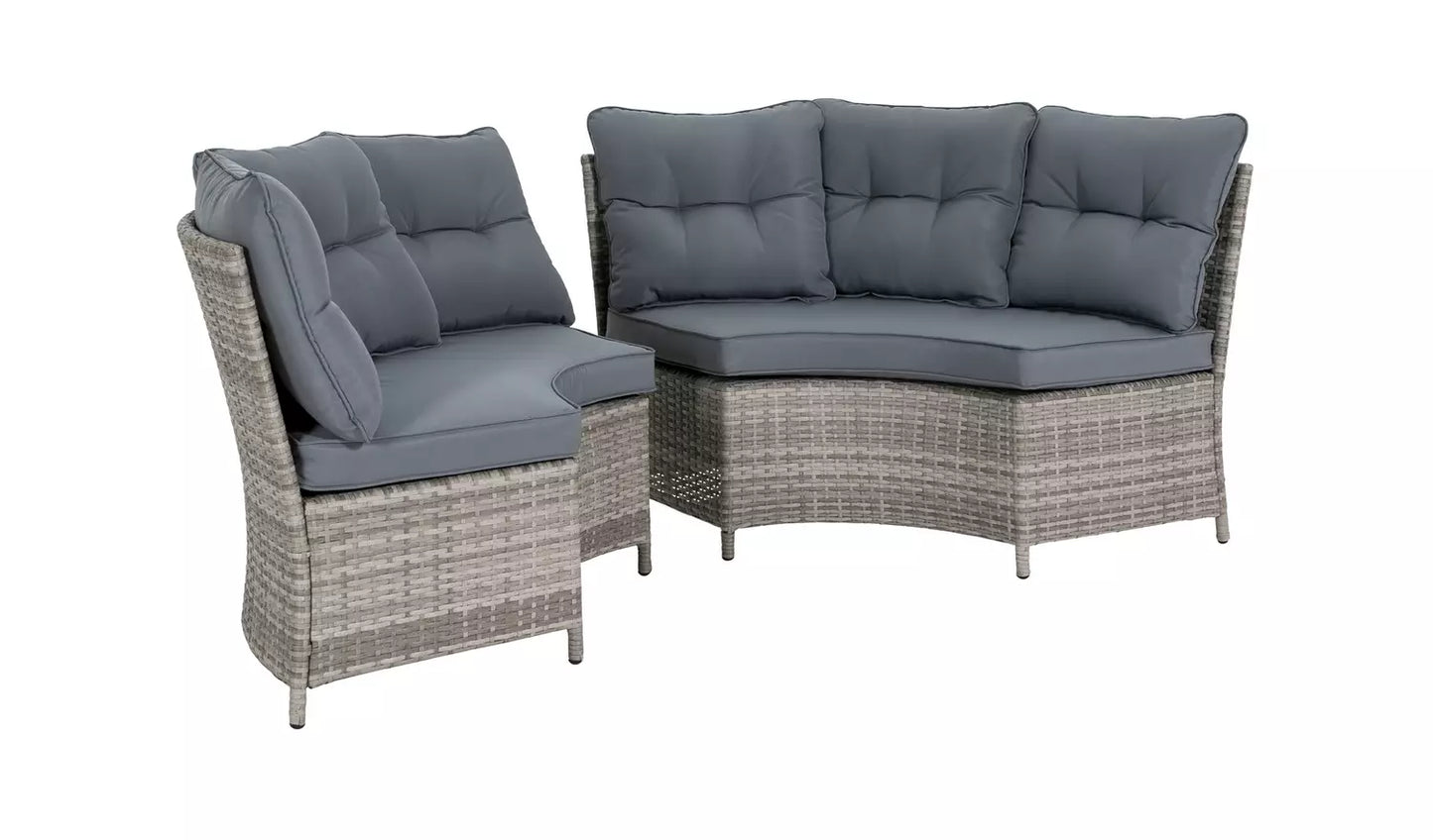 Argos Home Saturn 8 Seater Rattan Garden Sofa Set - Grey