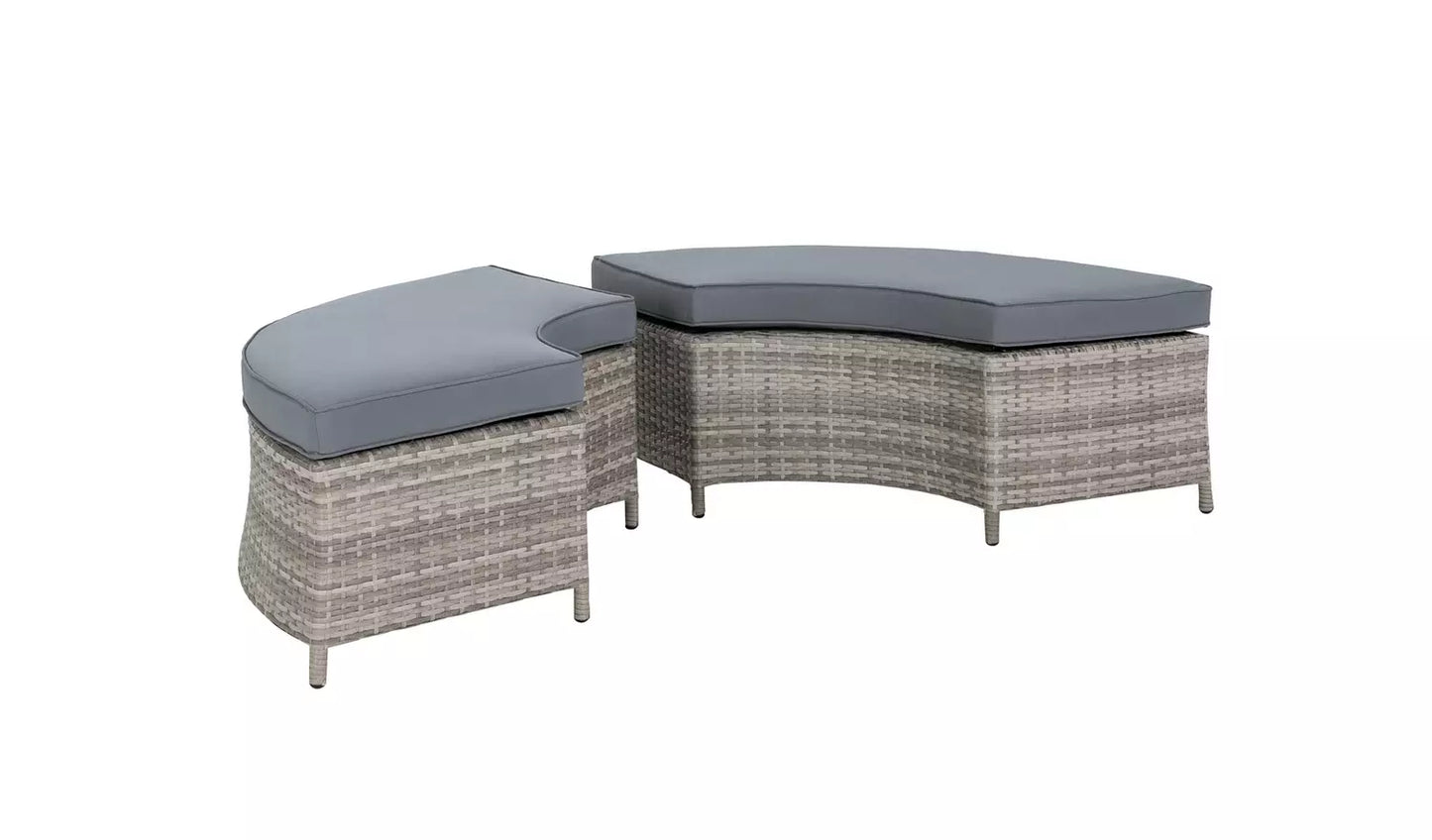 Argos Home Saturn 8 Seater Rattan Garden Sofa Set - Grey