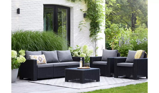 Keter California 5 Seater Sofa and Chair Set - Grey