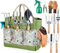 Gardening Tools 9-Piece Heavy Duty Gardening Hand Tools with Fashion and Durable Garden Tools Organizer Handbag,Rust-Proof Garden Tool Set, Ideal Gardening Gifts