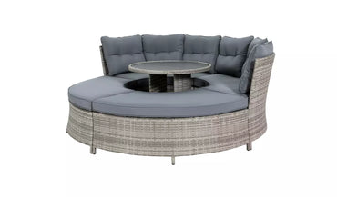 Argos Home Saturn 8 Seater Rattan Garden Sofa Set - Grey