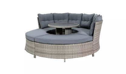 Argos Home Saturn 8 Seater Rattan Garden Sofa Set - Grey